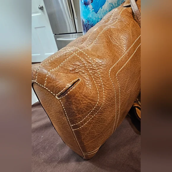 Coach Saddle Brown Vintage Chelsea 10399 Shoulder Bag w/Whipstitch Tassel Detail - Picture 16 of 17